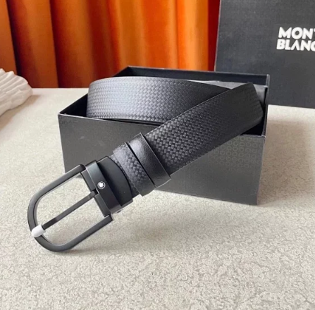 Wanjia Montblanc belt feels delicate and soft pure copper boutique men's essential width: 3.5cm
